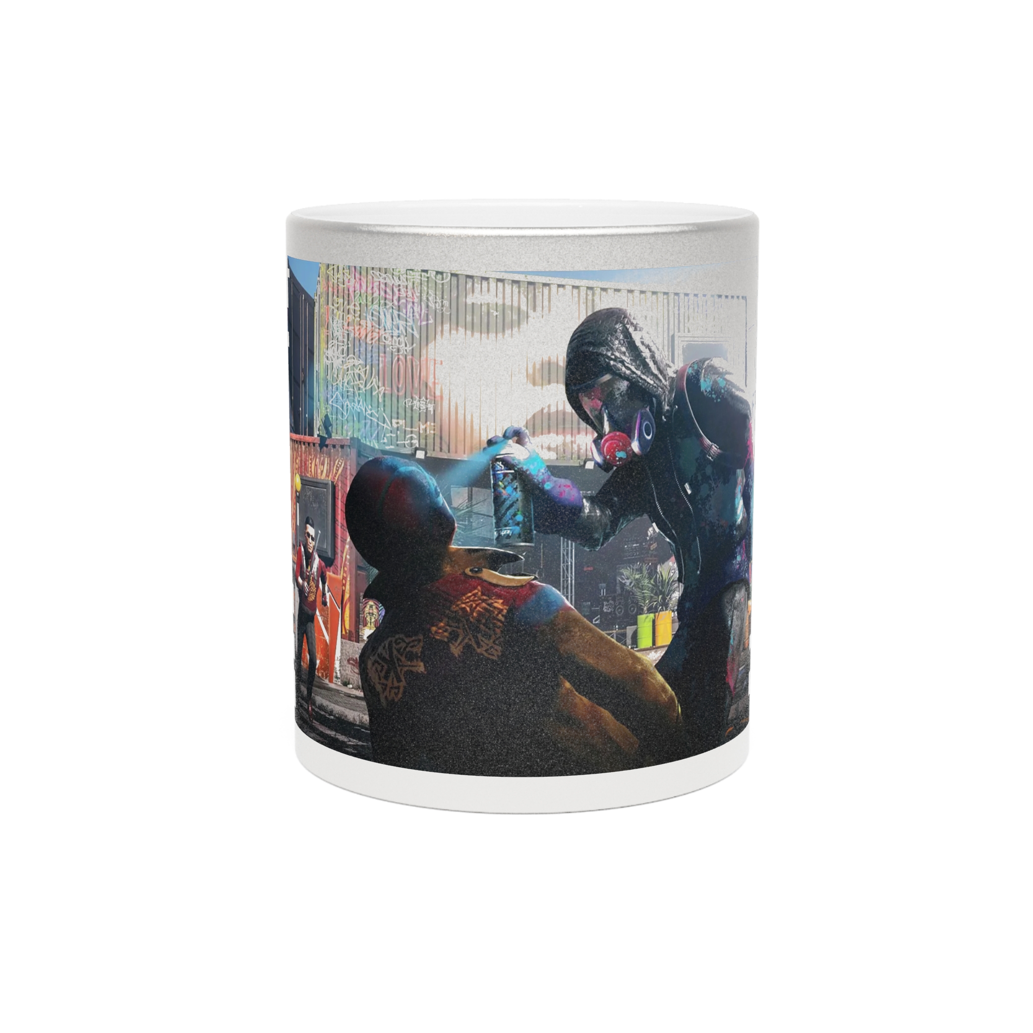 Urban Street Art Metallic Mug - Silver/Gold